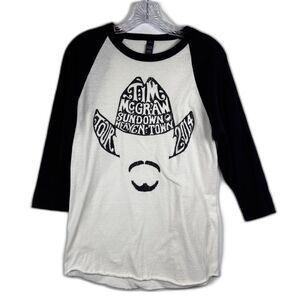 Tim McGraw Sundown Heaven Town Tour 2014 Raglan Baseball Shirt 3/4 Sleeve Sz S